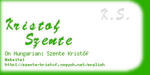 kristof szente business card