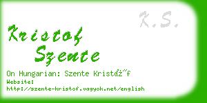 kristof szente business card